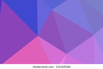 Light Purple, Pink vector low poly texture. A completely new color illustration in a polygonal style. Best triangular design for your business.