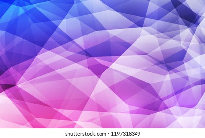Light Purple, Pink vector low poly cover. Shining colorful illustration with triangles. Textured pattern for your backgrounds.