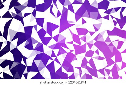 Light Purple, Pink vector low poly layout. Creative illustration in halftone style with triangles. Brand new style for your business design.