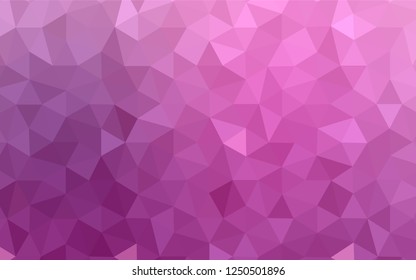 Light Purple, Pink vector low poly texture. Creative geometric illustration in Origami style with gradient. Triangular pattern for your design.