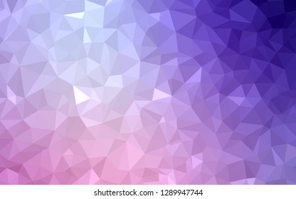 Light Purple, Pink vector low poly texture. Shining colorful illustration with triangles. Completely new template for your banner.