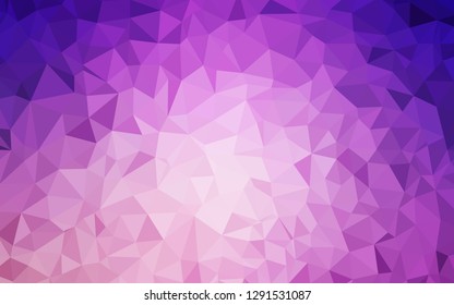 Light Purple, Pink vector low poly texture. Shining polygonal illustration, which consist of triangles. Completely new template for your banner.