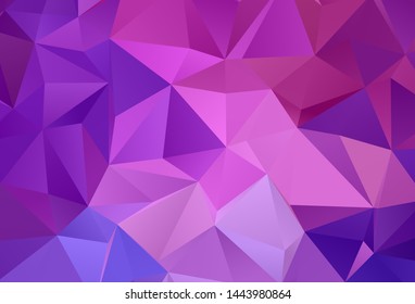 Light Purple, Pink vector low poly texture. Colorful abstract illustration with triangles. A completely new design for your leaflet.