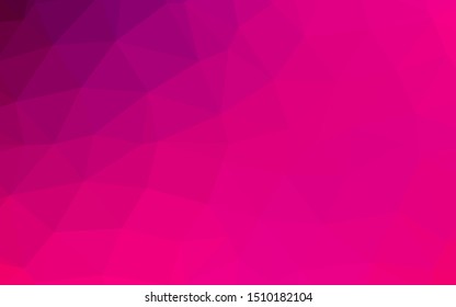 Light Purple, Pink vector low poly layout. Triangular geometric sample with gradient.  Brand new style for your business design.