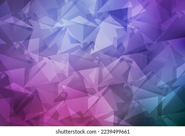 Hellviolett, rosafarbene Vektorgrafik, Low-Poly-Layout. Polygonale abstrakte Illustration mit Farbverlauf. Vorlage für die Hintergründe des Handys.