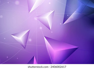 Light Purple, Pink vector low poly background. Triangular geometric sample with gradient.  Template for cell phone's backgrounds.
