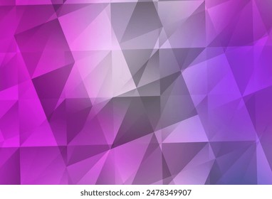 Light Purple, Pink vector low poly layout. Elegant bright polygonal illustration with gradient. Polygonal design for your web site.