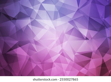 Púrpura claro, diseño de Vector rosa de baja poli. Ilustración abstracta poligonal con gradiente. Patrón texturizado para tus fondos.