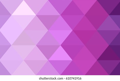 Light Purple, Pink vector Low poly crystal background. Polygon design pattern. Low poly illustration, low polygon background.