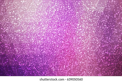 Light Purple, Pink vector low poly crystal background with snowflakes. Polygon christmas design pattern . Low poly illustration of New Year celebration.