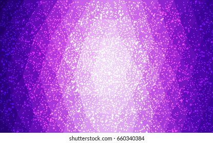 Light Purple, Pink vector low poly crystal background with snowflakes. Polygon christmas design pattern . Low poly illustration of New Year celebration.