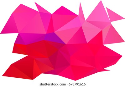 Light Purple, Pink vector low poly template. Triangular geometric sample with gradient.  The best triangular design for your business.