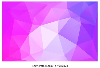 Light Purple, Pink vector Low poly crystal background. Polygon design pattern. Low poly illustration, low polygon background.