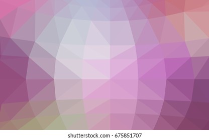 Light Purple, Pink vector Low poly crystal background. Polygon design pattern. Low poly illustration, low polygon background.