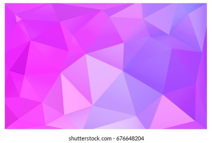 Light Purple, Pink vector Low poly crystal background. Polygon design pattern. Low poly illustration, low polygon background.