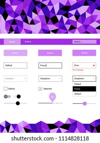 Light Purple, Pink vector Material Design Kit with lines. Modern Style guide in polygonal style with triangles. Modern template for your landing page.