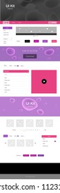 Light Purple, Pink vector Material Design Kit with liquid shapes. Modern gradient abstract illustration with bandy lines. This sample is for your landing page.