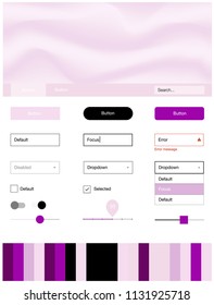 Light Purple, Pink vector Material Design Kit with liquid shapes. Colorful abstract illustration with gradient lines. This template you can use for websites.