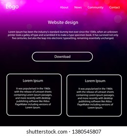Light Purple, Pink vector Material Design Kit with stars. Beautiful ui ux kit with colorful sky in its header. This template you can use for websites.