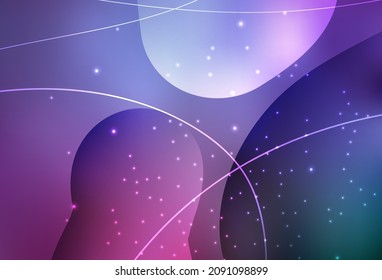 Light Purple, Pink vector Modern abstract illustration with colorful dots, lines. Blurred bubbles on abstract background with colorful gradient. Modern template for landing page.