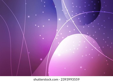 Light Purple, Pink vector Modern abstract illustration with colorful dots, lines. Glitter abstract illustration with blurred drops of rain. Wallpaper for a cell phone.