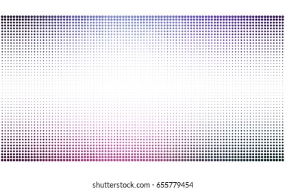 Light Purple, Pink vector modern geometrical circle abstract background. Dotted texture template. Geometric pattern in halftone style with gradient. 