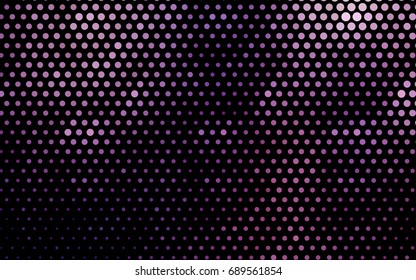 Light Purple, Pink vector modern geometrical circle abstract background. Dotted texture template. Geometric pattern in halftone style with gradient. 