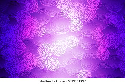 Light Purple, Pink vector natural elegant artwork. Blurred decorative design in Indian style with flowers. A new texture for your design.