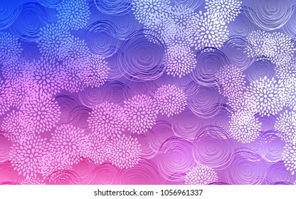 Light Purple, Pink vector natural abstract background. Glitter abstract illustration with doodles and flowers. The pattern can be used for heads of websites and designs.