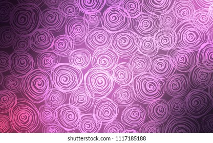 Light Purple, Pink vector natural elegant background. Doodle illustration of roses in Origami style with gradient. The pattern can be used for wallpapers and coloring books.