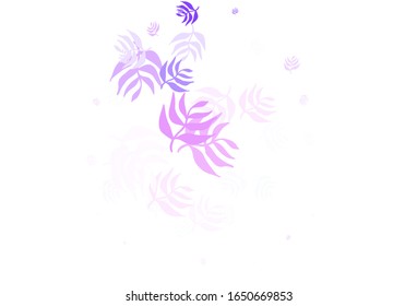 Light Purple, Pink vector natural pattern with leaves. leaves on elegant natural pattern with gradient. Template for backgrounds of cell phones.