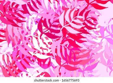 Light Purple, Pink vector natural artwork with leaves. Creative illustration in blurred style with leaves. Hand painted design for web, wrapping.