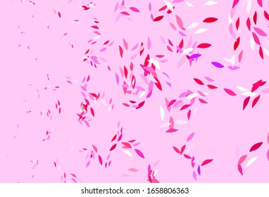 Light Purple, Pink vector natural pattern with leaves. Blurred decorative design in Indian style with leaves. Textured pattern for websites, banners.