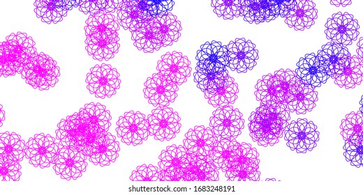 Light Purple, Pink vector natural layout with flowers. Colorful flowers in natural style on simple background. Brand new business design.