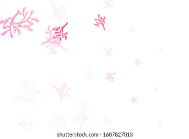 Púrpura claro, Pink vectorial fondo natural con ramas. Ilustración creativa en estilo borroso con hojas, ramas. Diseño de Doodle para su sitio web.