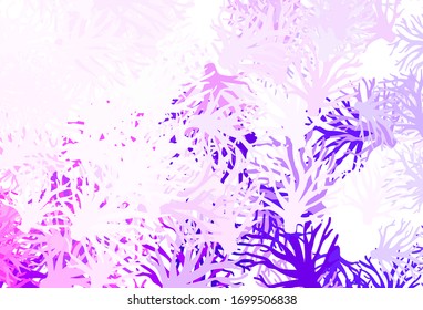 Claro Púrpura, Pink vectorial patrón natural con ramas. Ilustración abstracta brillante con hojas y ramas. Patrón texturizado para sitios web, banners.