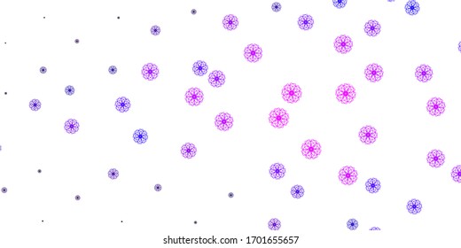Light Purple, Pink vector natural layout with flowers. Gradient colorful abstract flowers on simple background. Smart design for wrapping, wallpapers.