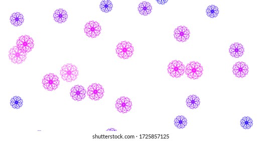 Light Purple, Pink vector natural artwork with flowers. Modern design with gradient Flowers on abstract background. Colorful pattern for spring parties.