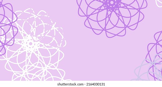 Hellvioletter, rosafarbener, Vektorhintergrund mit Blumen. Einfaches Design mit Blumen auf abstraktem Hintergrund. Muster für Webdesign.