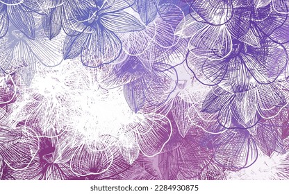 Light Purple, Pink vector natural background with flowers. Glitter abstract illustration with flowers. The best design for your business.