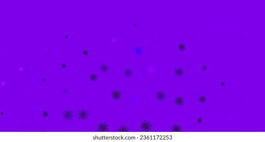 Hellviolett, rosafarbene Vektorgrafik mit Blumen. Modernes Design mit Farbverlauf-Blumen auf abstraktem Hintergrund. Kluges Design für Broschüren, Bücher.