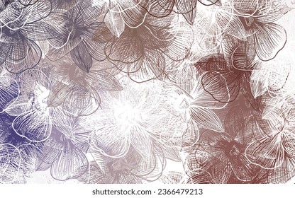 Light Purple, Pink vector natural backdrop with flowers. Modern abstract illustration with flowers. Doodle design for your web site.