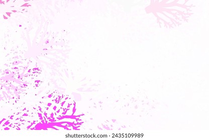 Púrpura claro, patrón natural vectorial rosa con hojas, ramas. Ilustración abstracta brillante con hojas y ramas. Patrón texturizado para sitios web, banners.