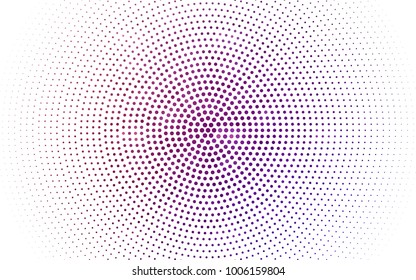 Light Purple, Pink vector pattern with colored spheres. Geometric sample of repeating circles on white background in halftone style.