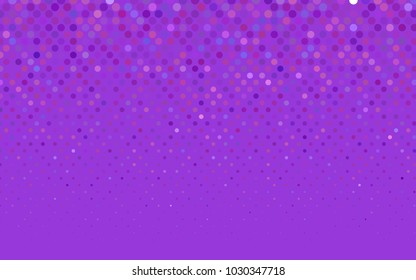Light Purple, Pink vector pattern with colored spheres. Geometric sample of repeating circles on white background in halftone style.
