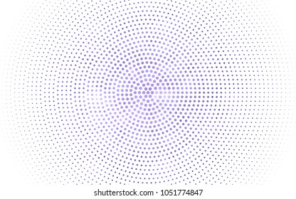 Light Purple, Pink vector pattern with colored spheres. Geometric sample of repeating circles on white background in halftone style.