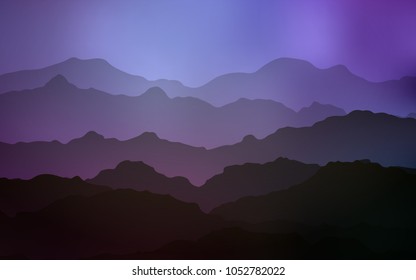 Light Purple, Pink vector pattern with lines, ovals. Shining illustration, which consist of blurred lines, circles. Mountain style for your business design.