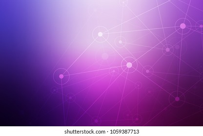 Light Purple, Pink vector pattern with spheres, triangles. Illustration with set of colorful abstract circles and lines. Pattern can be used for beautiful websites.