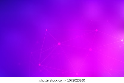 Light Purple, Pink vector pattern with spheres, triangles. Illustration with set of colorful abstract circles and lines. Pattern can be used for ads, leaflets.