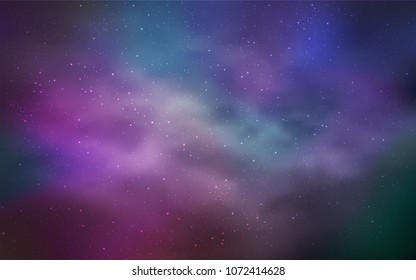 Light Purple, Pink vector pattern with night sky stars. Blurred decorative design in simple style with galaxy stars. Smart design for your business advert.